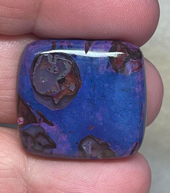 Rectangle 25x23mm Purple Suji Stone Cabochon 02