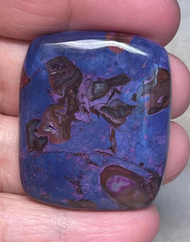 Rectangle 38x32mm Purple Suji Stone Cabochon 07