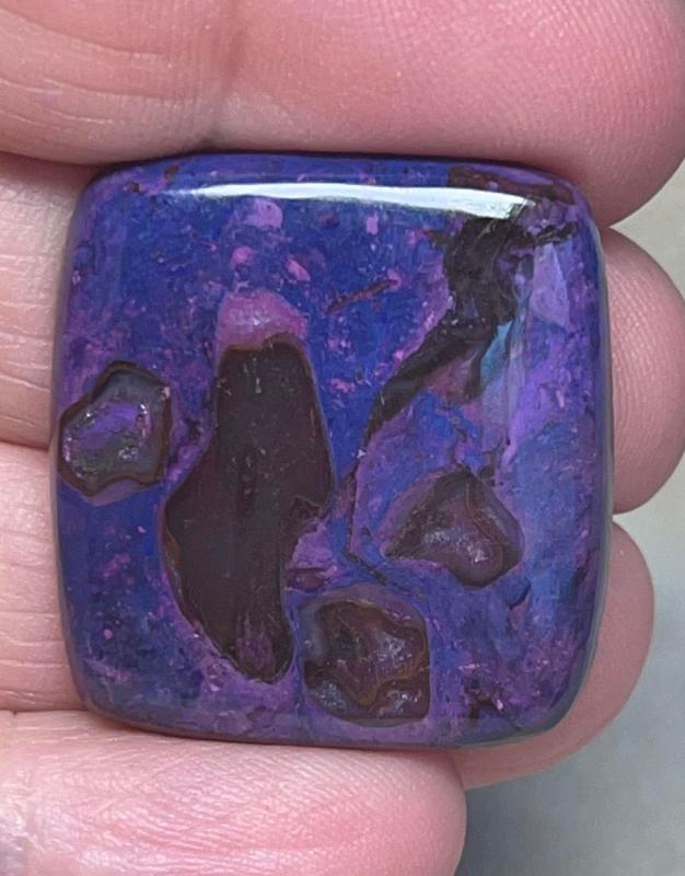 Rectangle 29x27mm Purple Suji Stone Cabochon 08