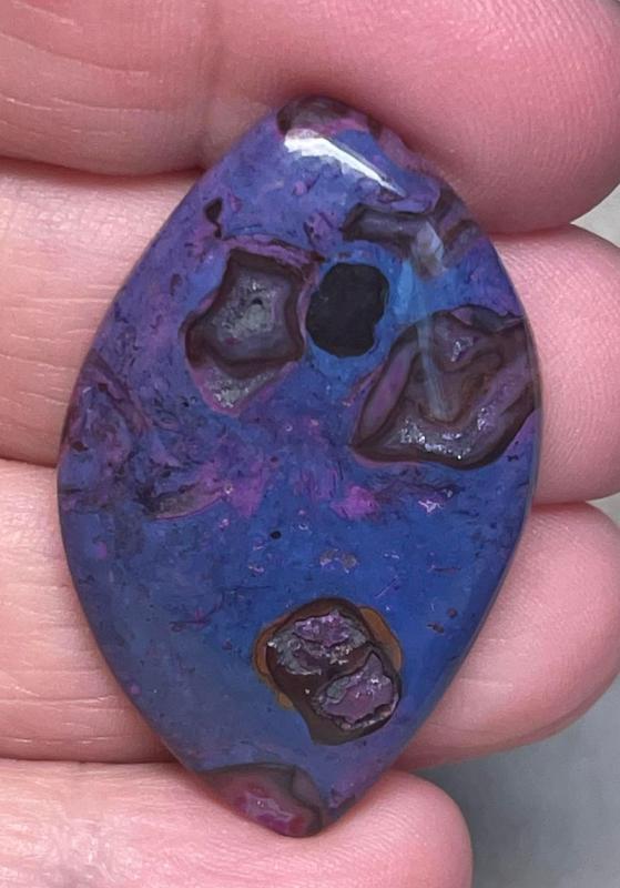 Freeform 40x25mm Purple Suji Stone Cabochon 16