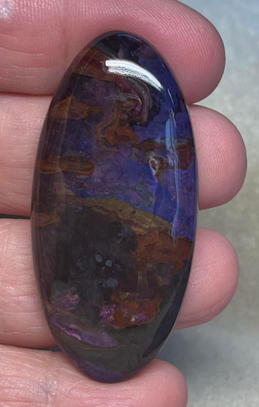 Oval 54x25mm Purple Suji Stone Cabochon 17