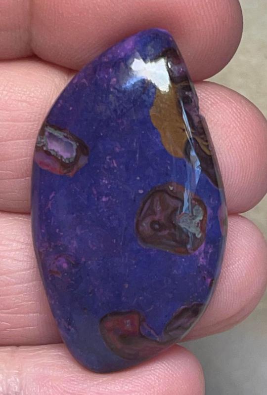 Freeform 40x23mm Purple Suji Stone Cabochon 21