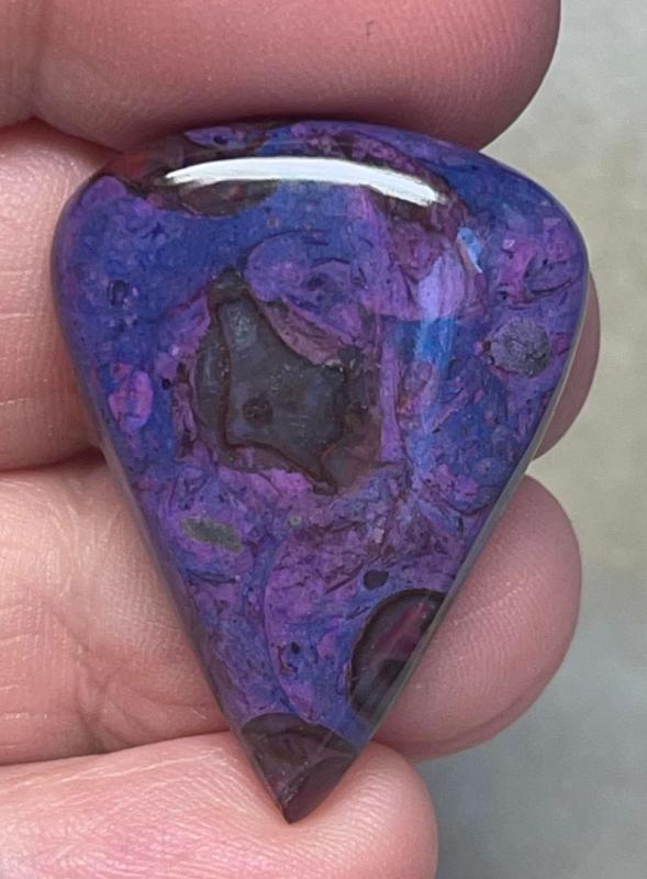Teardrop 33x24mm Purple Suji Stone Cabochon 24