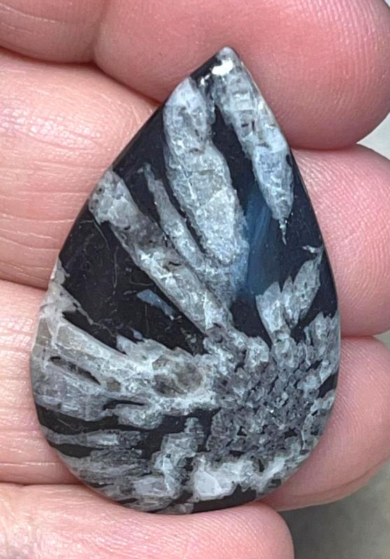 Teardrop 37x24mm Chrysanthemum Stone Cabochon 10