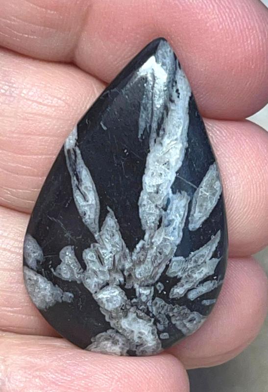 Teardrop 36x23mm Chrysanthemum Stone Cabochon 31