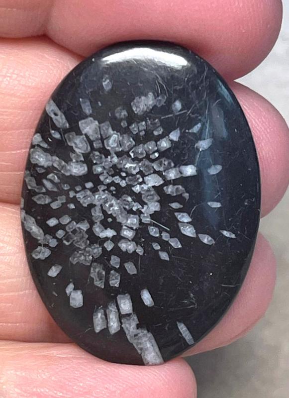 Oval 36x25mm Chrysanthemum Stone Cabochon 32