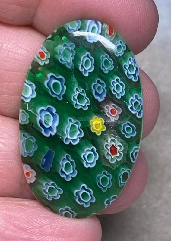 Oval 38x24mm Millefiori Glass Cabochon 32