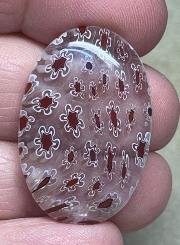Oval 32x21mm Millefiori Glass Cabochon 34