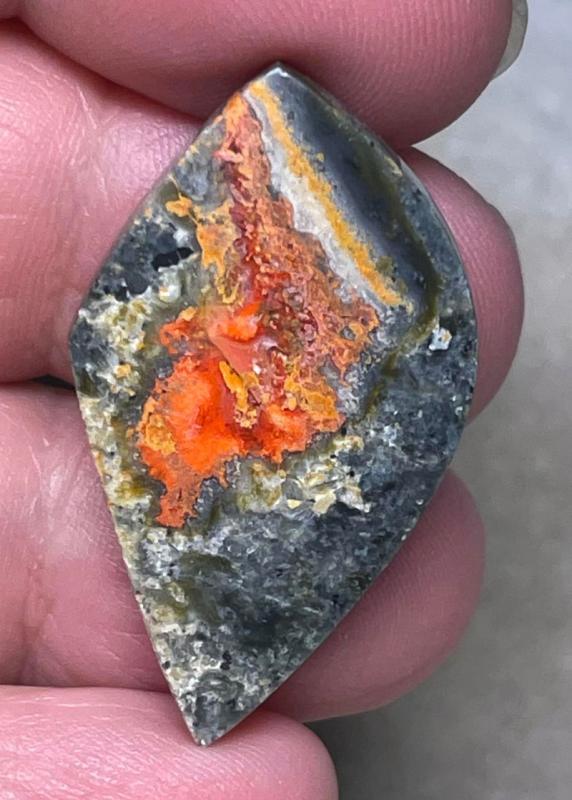 Freeform 35x20mm Orange Seam Agate Cabochon 38