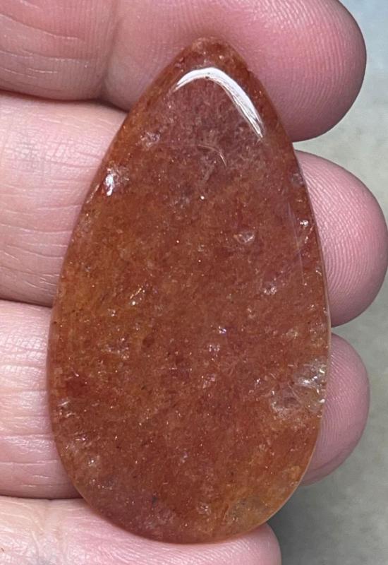 Teardrop 46x26mm Peach Aventurine Cabochon 29