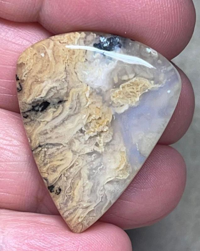 Teardrop 35x25mm Dendritic Tiger Agate Cabochon 04