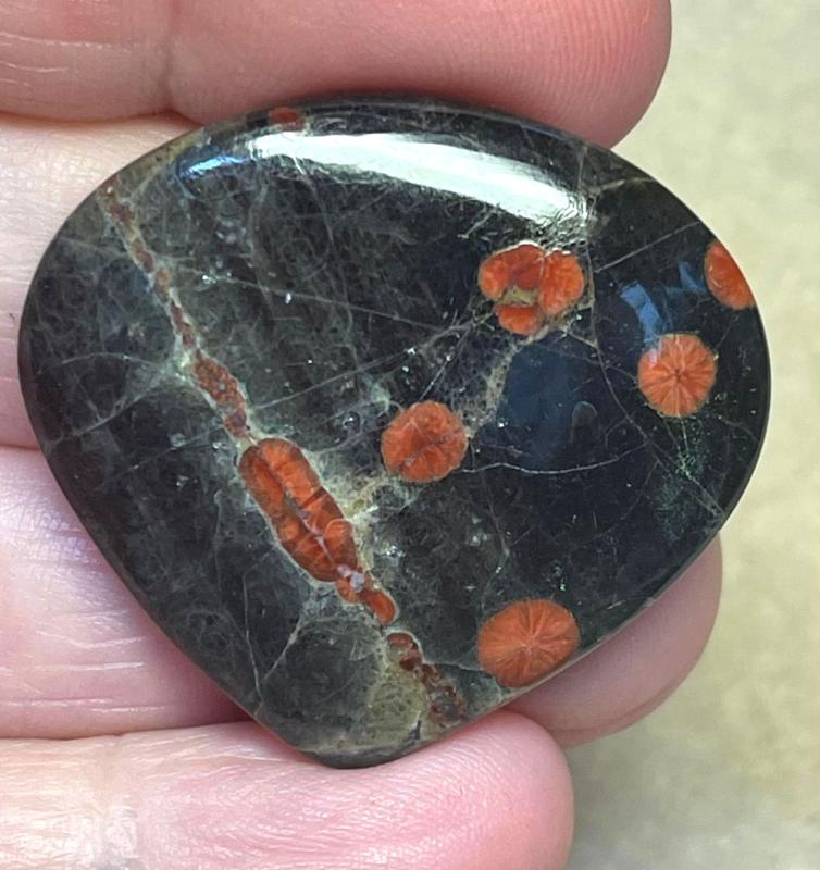 Teardrop 32x35mm Peanut Obsidian Cabochon 23