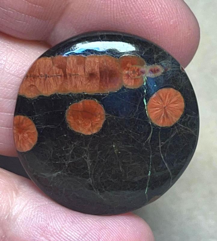 Round 29x29mm Peanut Obsidian Cabochon 24
