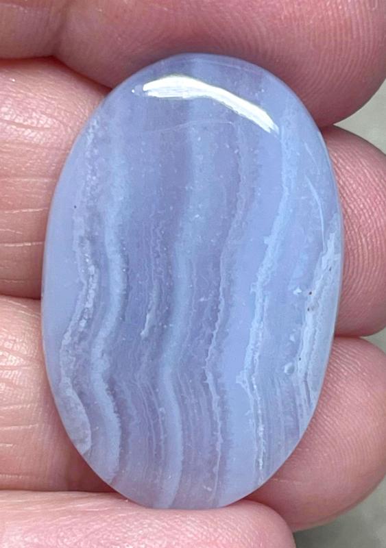 Oval 32x20mm Blue Lace Agate Cabochon 48