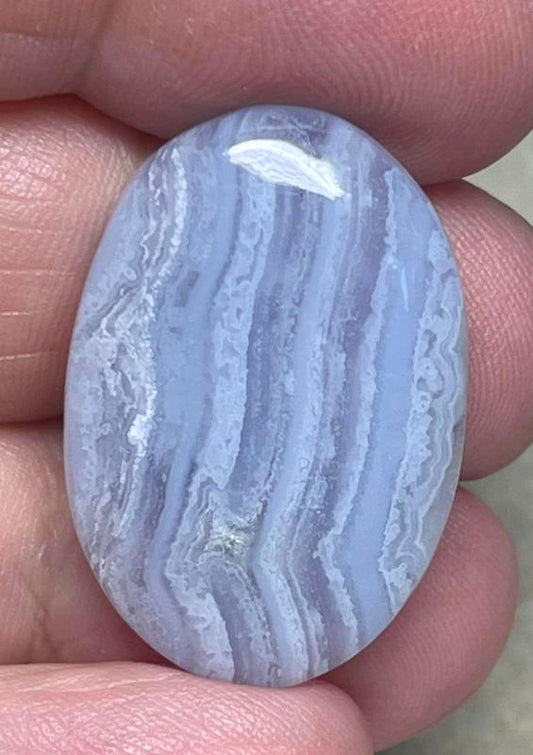 Oval 28x19mm Blue Lace Agate Cabochon 67