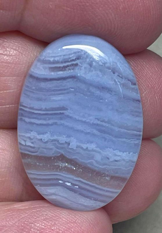 Oval 28x20mm Blue Lace Agate Cabochon 70