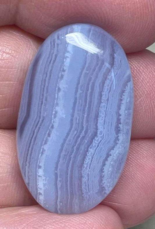 Oval 29x17mm Blue Lace Agate Cabochon 72