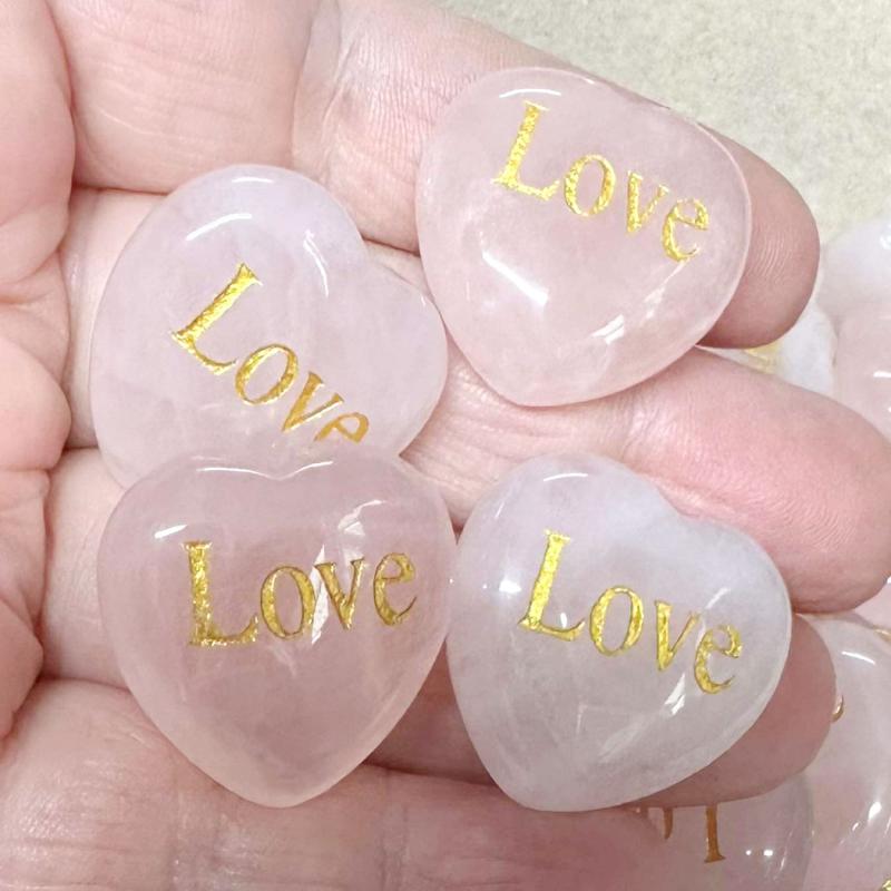 Single Puff Heart 25mm Wide Love Rose Quartz Cabochon