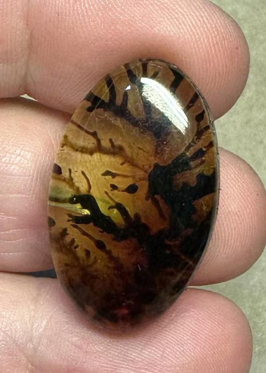 Oval 30x18mm Scenic Dendrite Agate Doublet Cabochon 02
