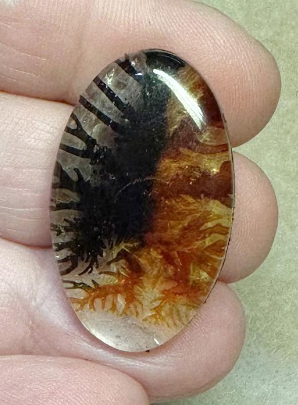 Oval 33x20mm Scenic Dendrite Agate Doublet Cabochon 12