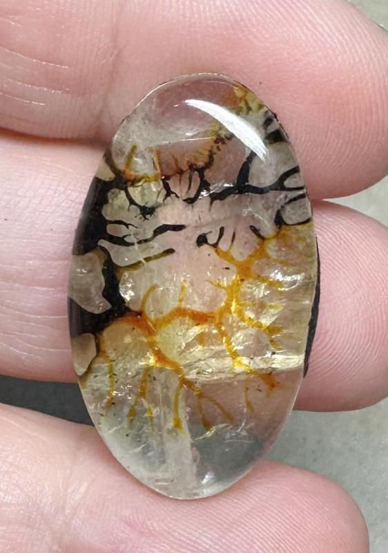 Oval 32x18mm Scenic Dendrite Agate Doublet Cabochon 15