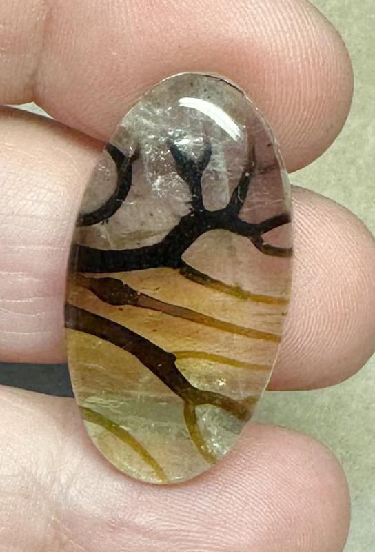 Oval 31x16mm Scenic Dendrite Agate Doublet Cabochon 21