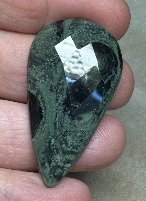Teardrop 45x25mm Faceted Kambaba Jasper Cabochon 13