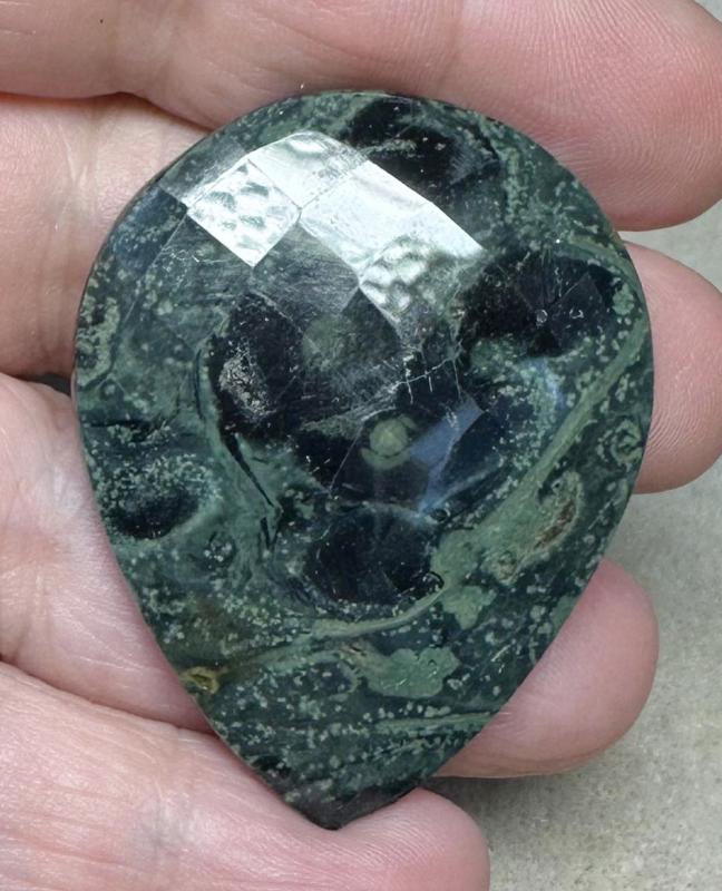 Teardrop 46x36mm Faceted Kambaba Jasper Cabochon 22