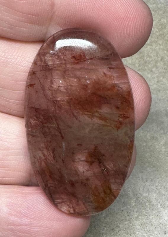 Oval 40x23mm Hematoid Fire Quartz Cabochon 41
