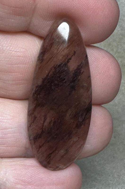 Oval 40x16mm Hematoid Fire Quartz Cabochon 55