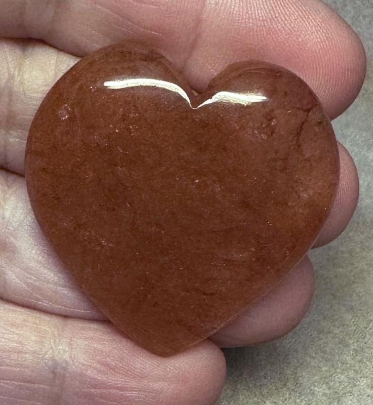 Heart 39x38mm Peach Aventurine Cabochon 08