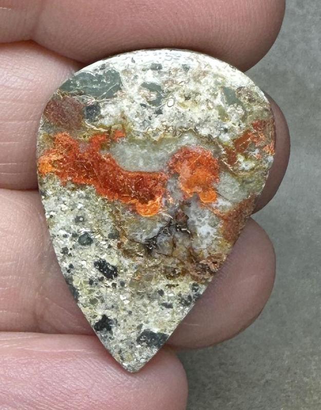 Freeform 31x22mm Orange Seam Agate Cabochon 44