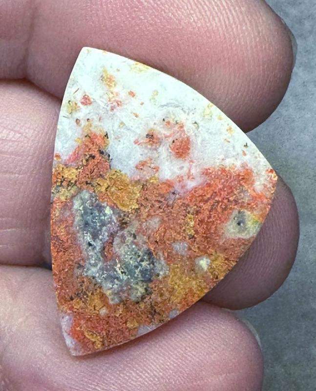 Freeform 27x20mm Orange Seam Agate Cabochon 46
