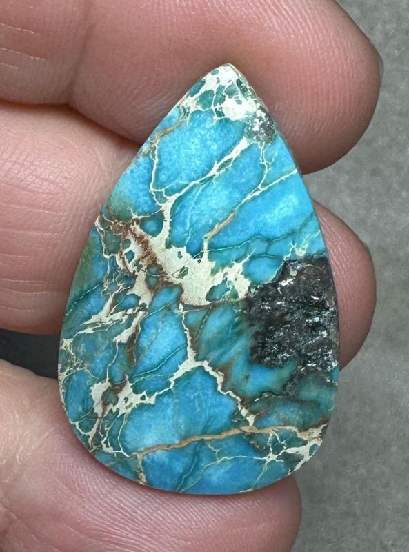 Teardrop 34x22mm Sea Sediment Jasper Cabochon 15