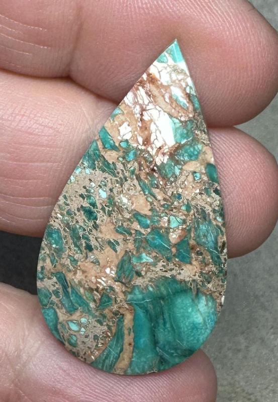 Teardrop 38x21mm Sea Sediment Jasper Cabochon 33