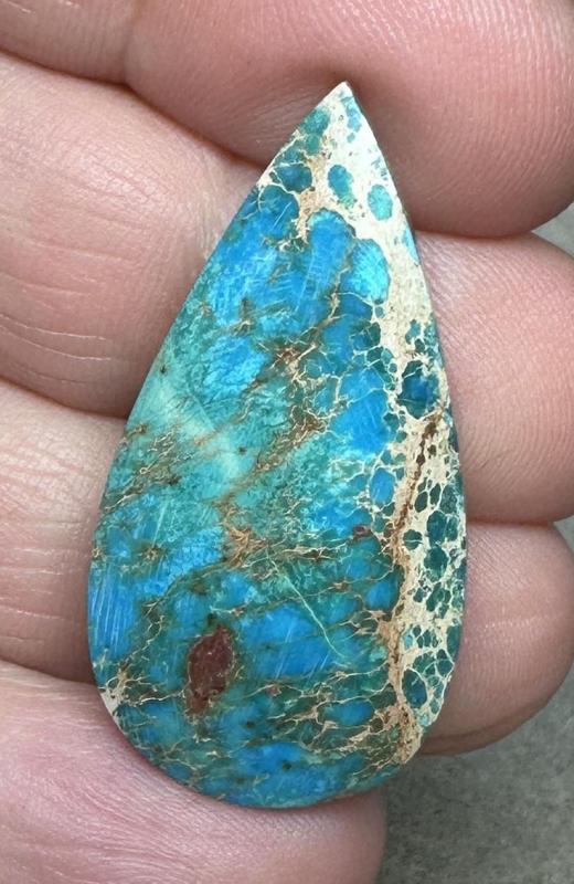Teardrop 37x19mm Sea Sediment Jasper Cabochon 34