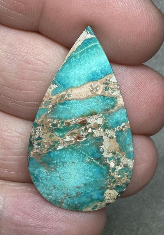 Teardrop 36x21mm Sea Sediment Jasper Cabochon 38