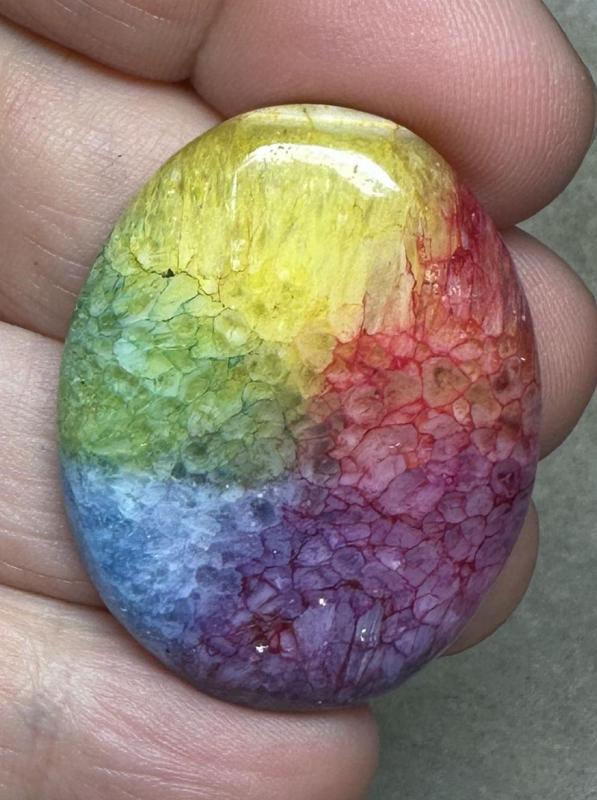 Oval 39x29mm Rainbow Solar Quartz Cabochon 11
