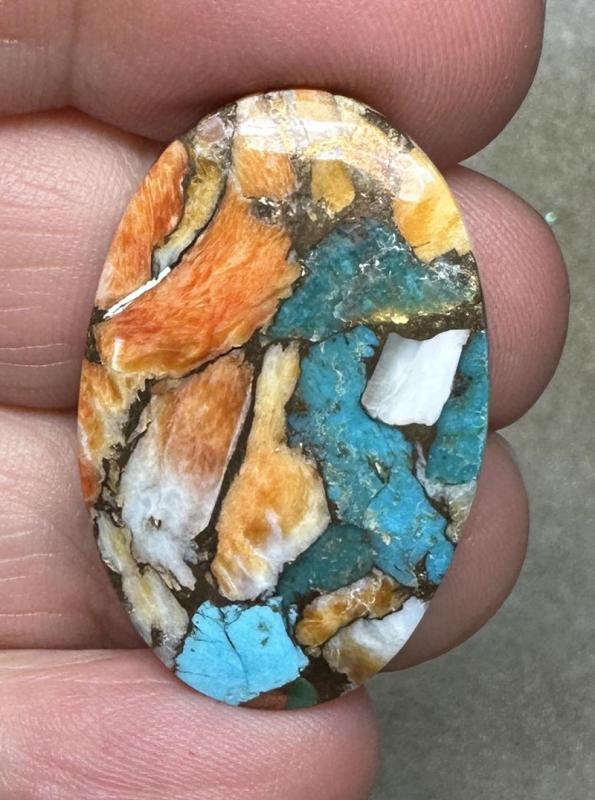 Oval 33x21mm Spiny Oyster Turquoise Cabochon 72