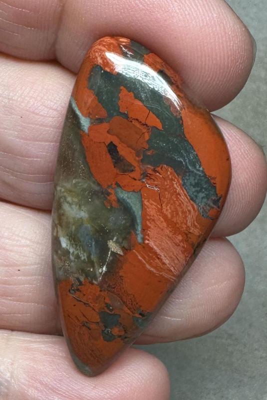 Freeform 43x21mm Brecciated Red Jasper Cabochon 01
