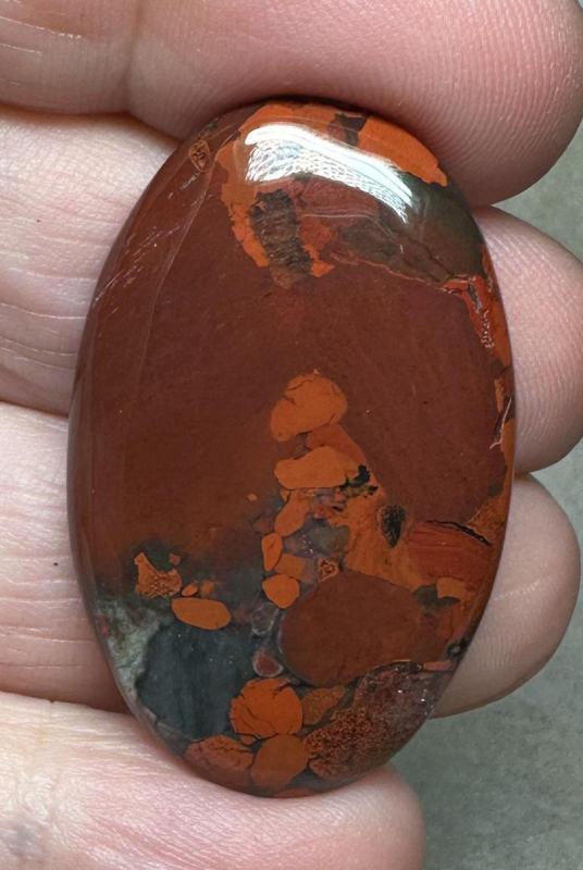 Oval 38x24mm Brecciated Red Jasper Cabochon 24