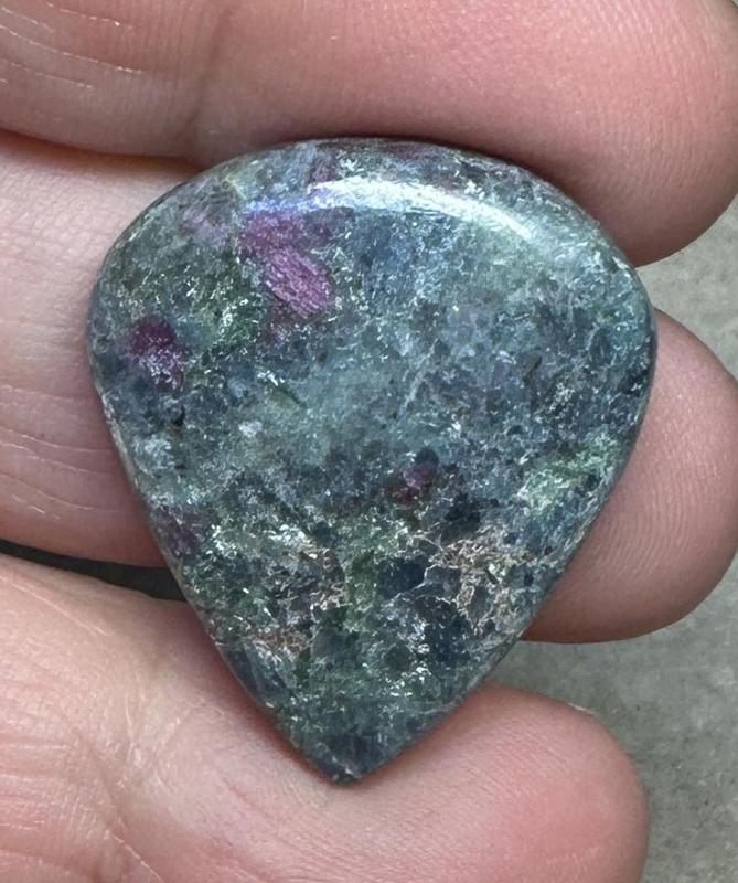 Teardrop 29x24mm Ruby Kyanite Cabochon 26