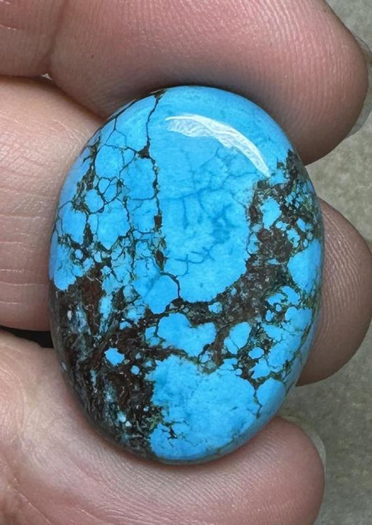 Oval 29x21mm Hubei Turquoise Cabochon 90