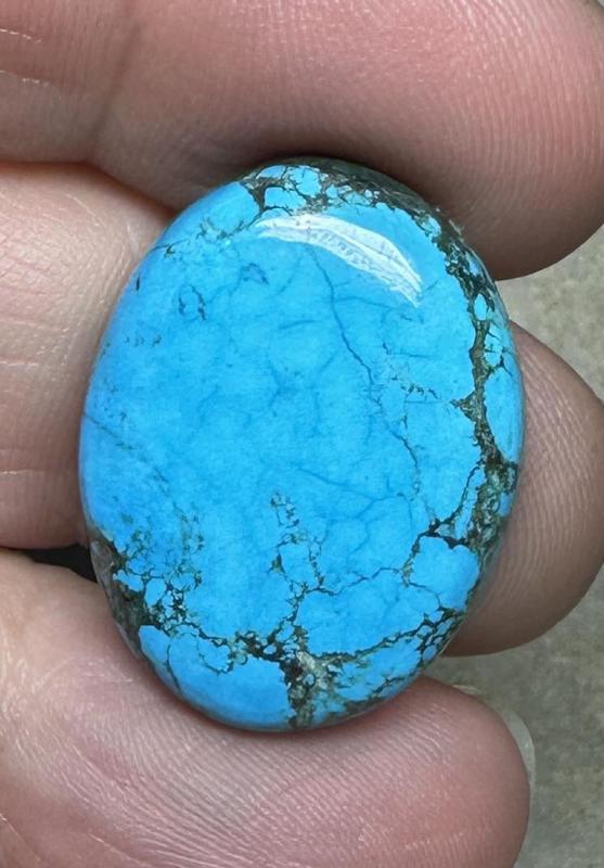 Oval 25x19mm Hubei Turquoise Cabochon 100