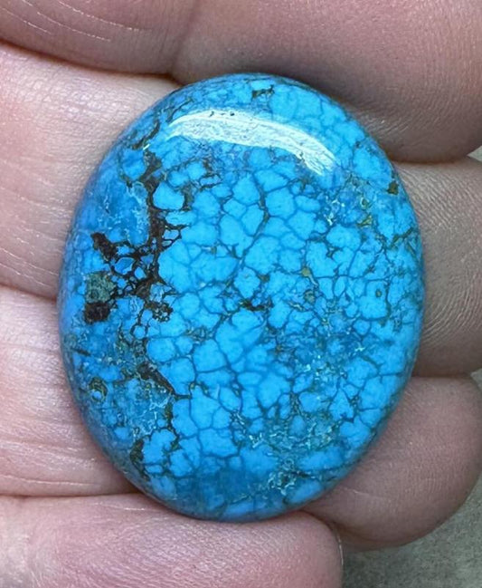 Oval 30x24mm Hubei Turquoise Cabochon 107