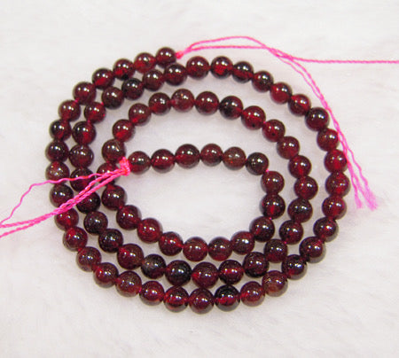 15 inch 3mm Round Garnet Bead String
