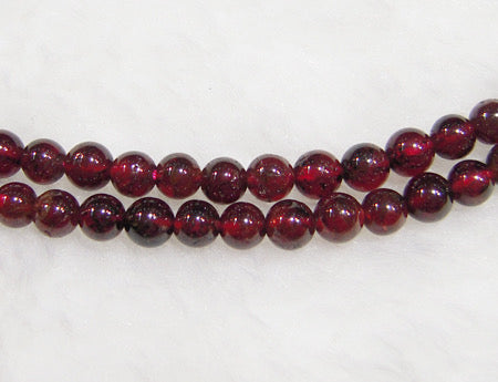 15 inch 3mm Round Garnet Bead String