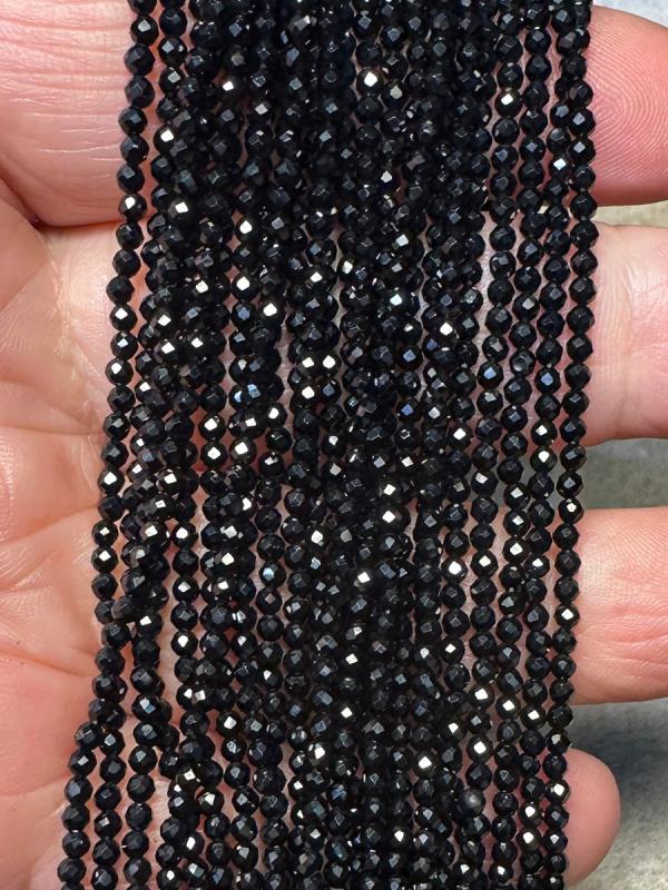 13 inch 2mm Round Faceted Spinel Bead String