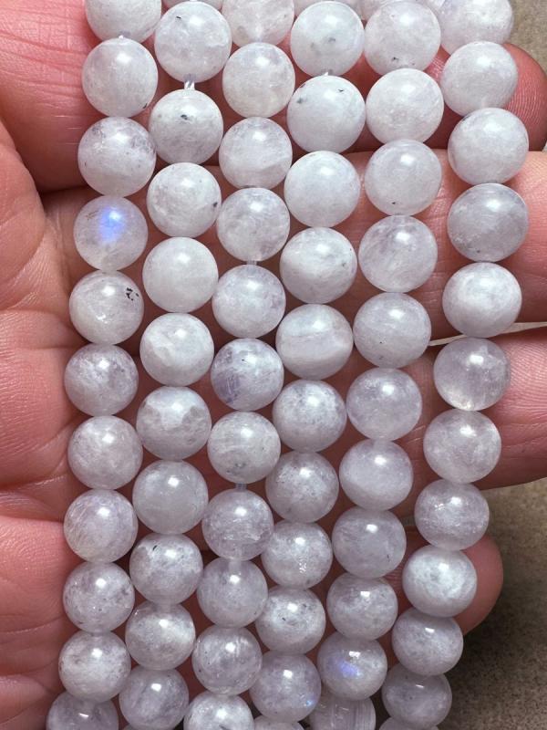 15 inch 8mm Round Rainbow Moonstone Bead String