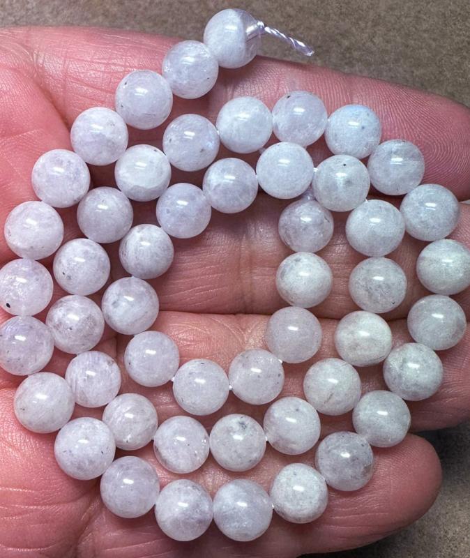 15 inch 8mm Round Rainbow Moonstone Bead String